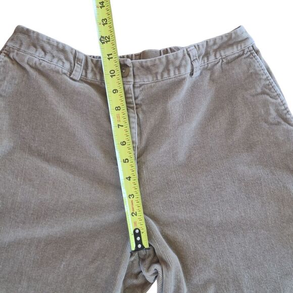 LL Bean Curvy Fit Corduroy Pants 10 TALL Flat Front Stretchy Back Soft Tan 10T - Picture 5 of 15